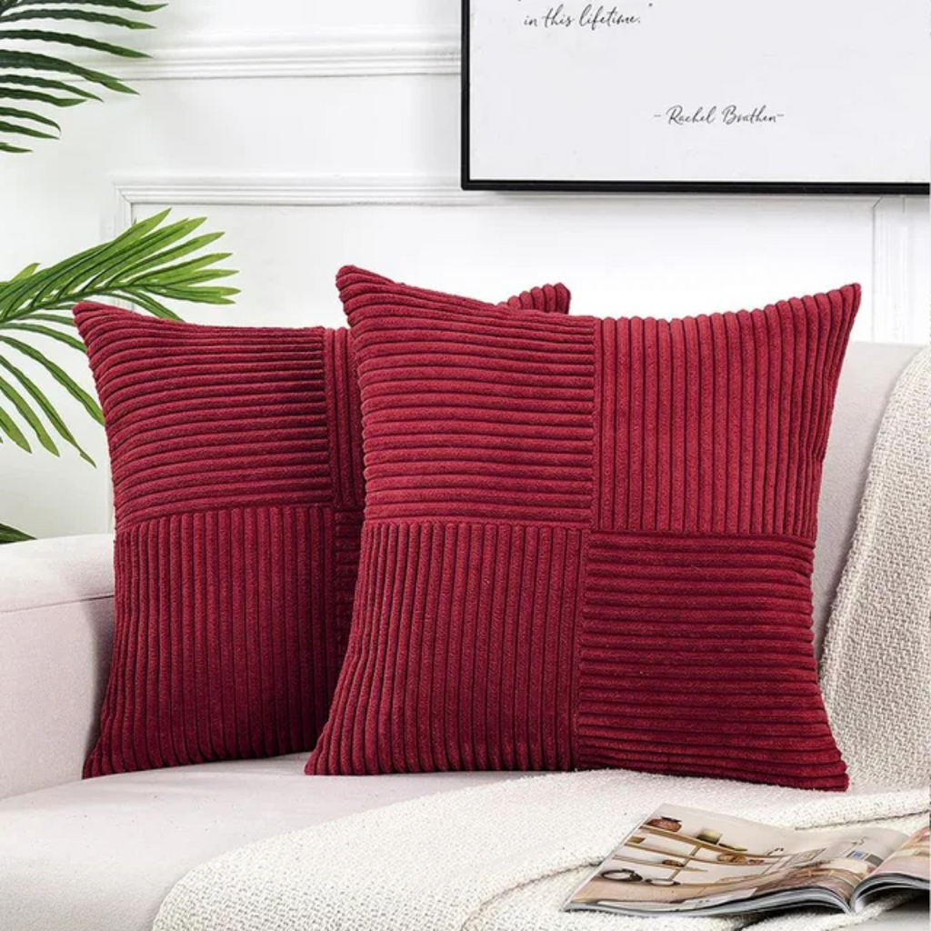 Housses de coussin en velours côtelé