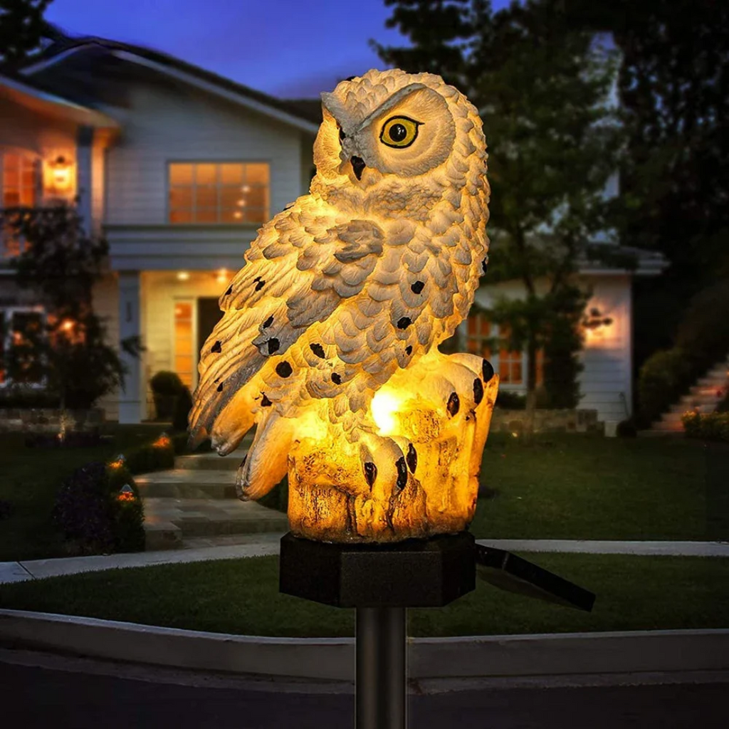 Lumière solaire de chemin de jardin hibou
