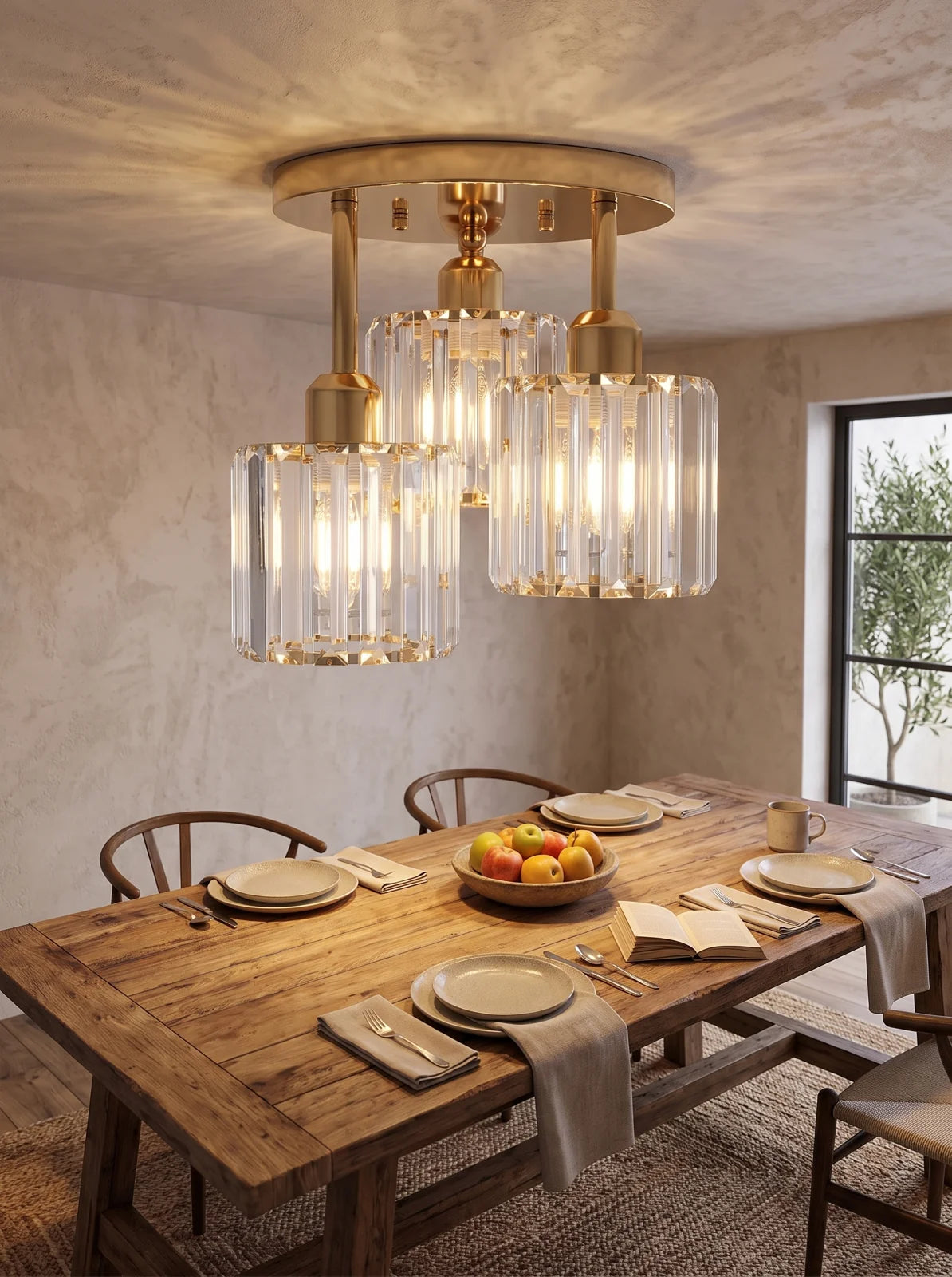 Gold Luxury Crystal Ceiling Light - iwt1_image