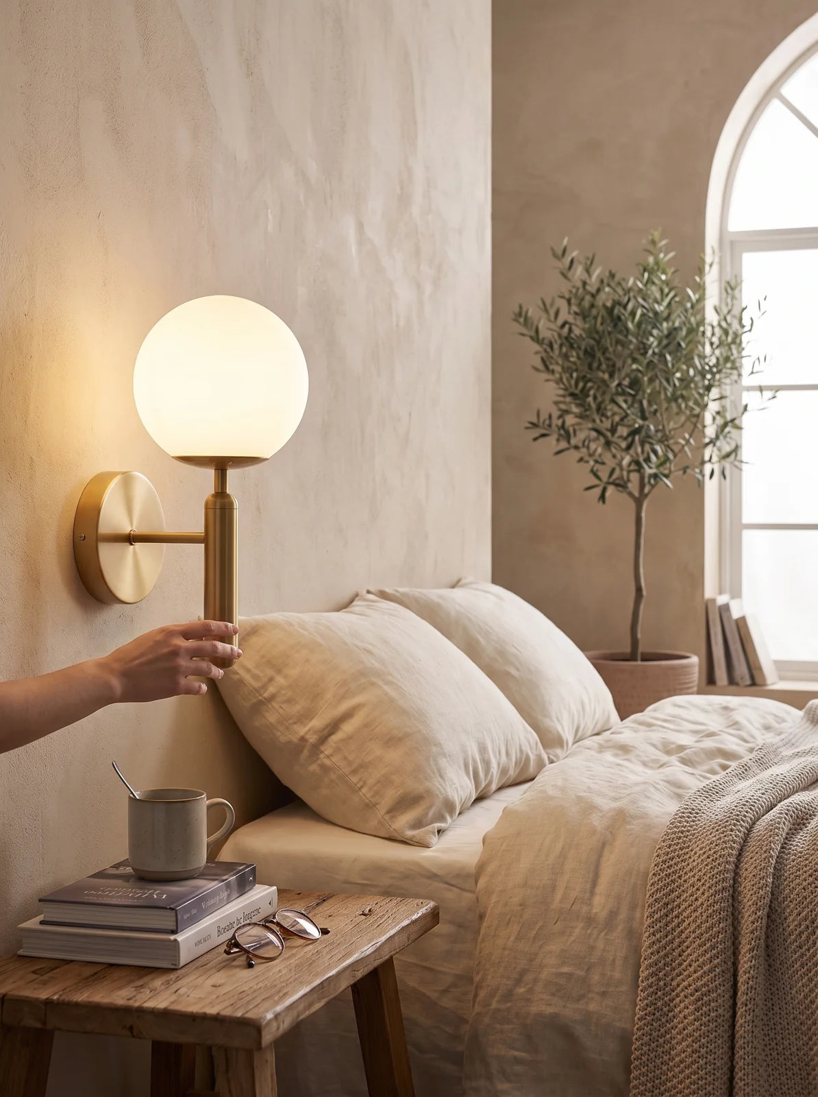 Modern Glass Globe Wall Sconce - iwt2_image