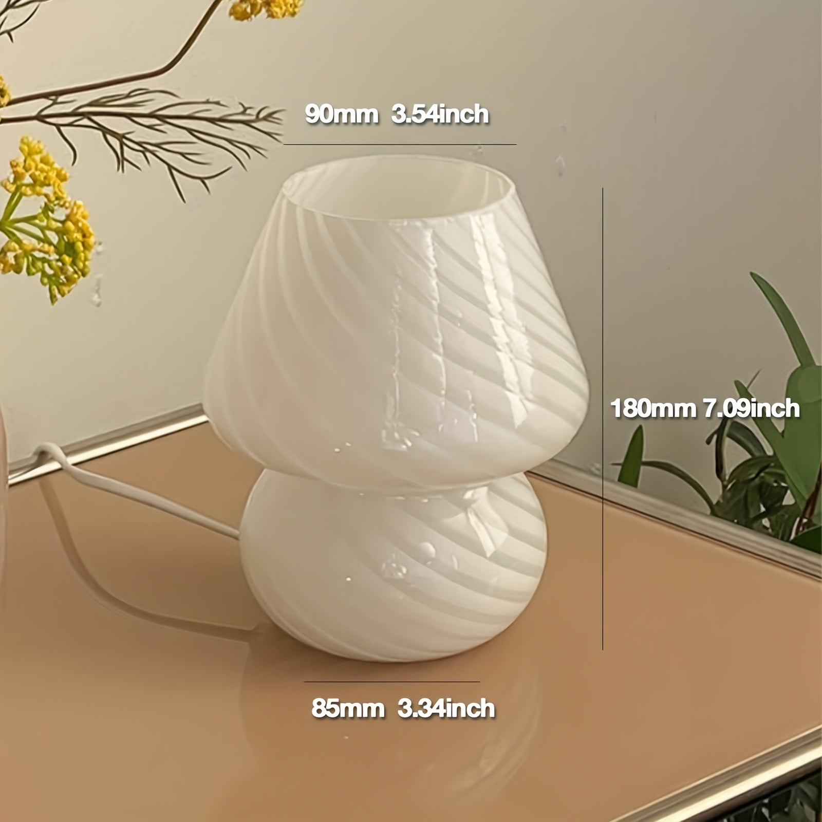 Lampe champignon en verre de style Murano