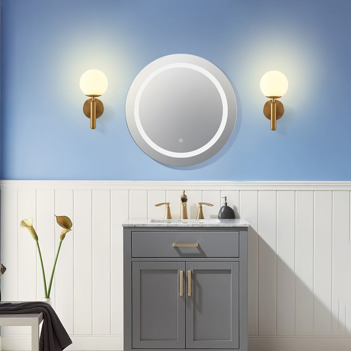 Applique murale globe en verre moderne
