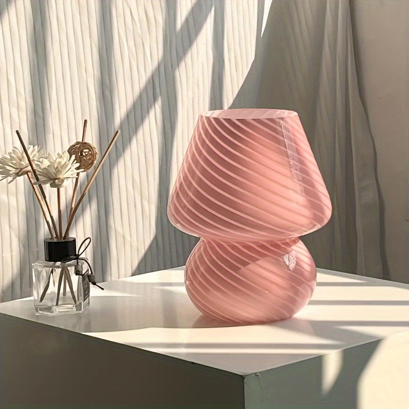 Lampe champignon en verre de style Murano