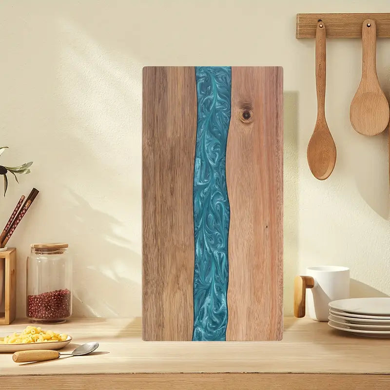 Planche à découper en acacia avec rivière en résine