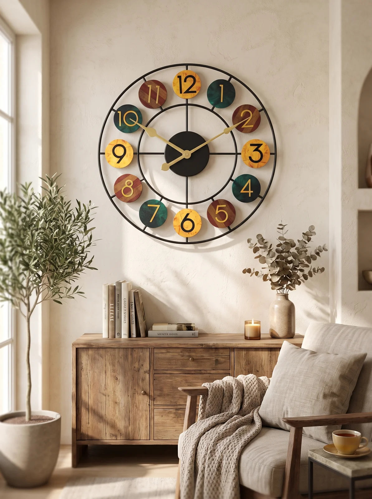 Colourful Metal Wall Clock - iwt1_image