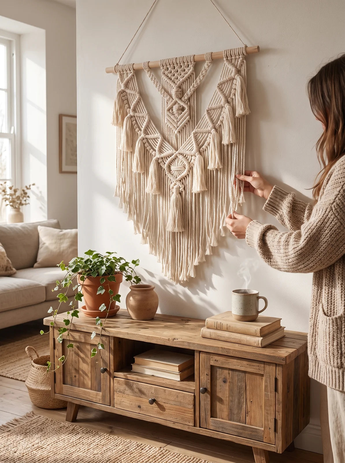 Bohemian Macrame Wall Hanging - iwt2_image