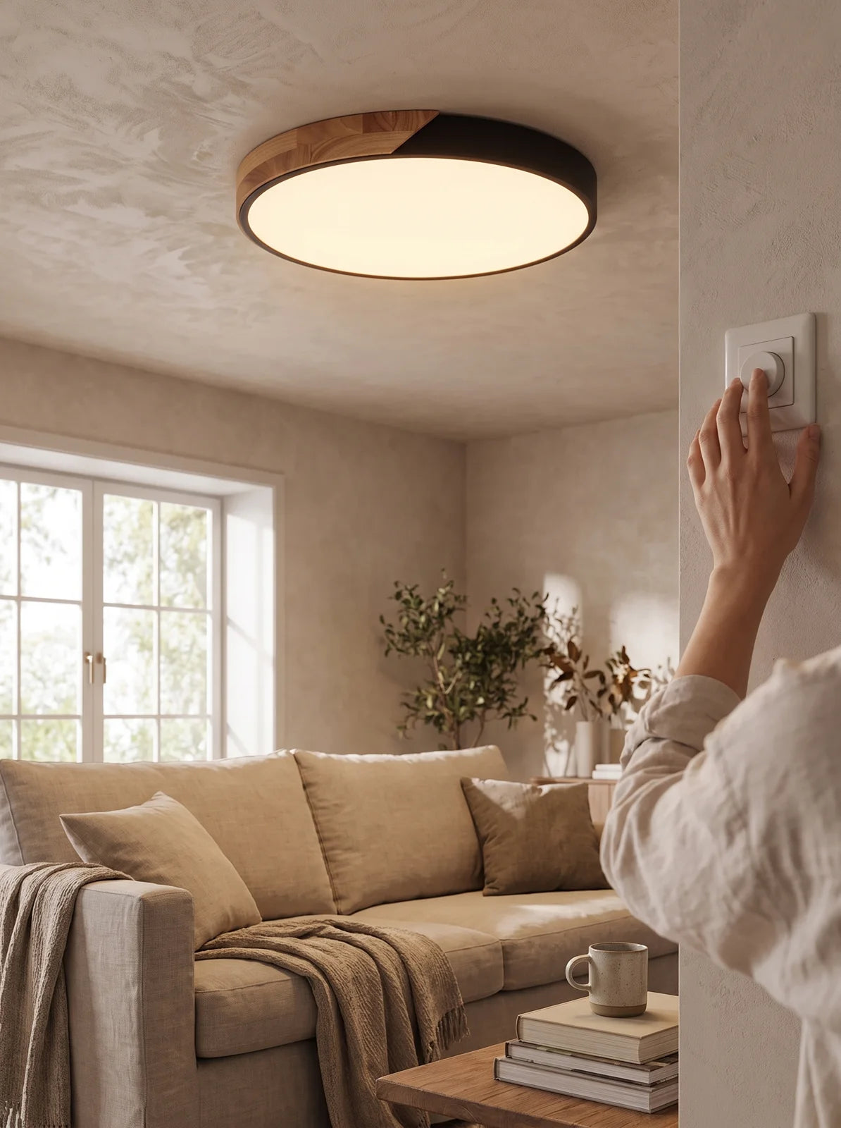 Nordic Wooden LED Ceiling Light - iwt2_image