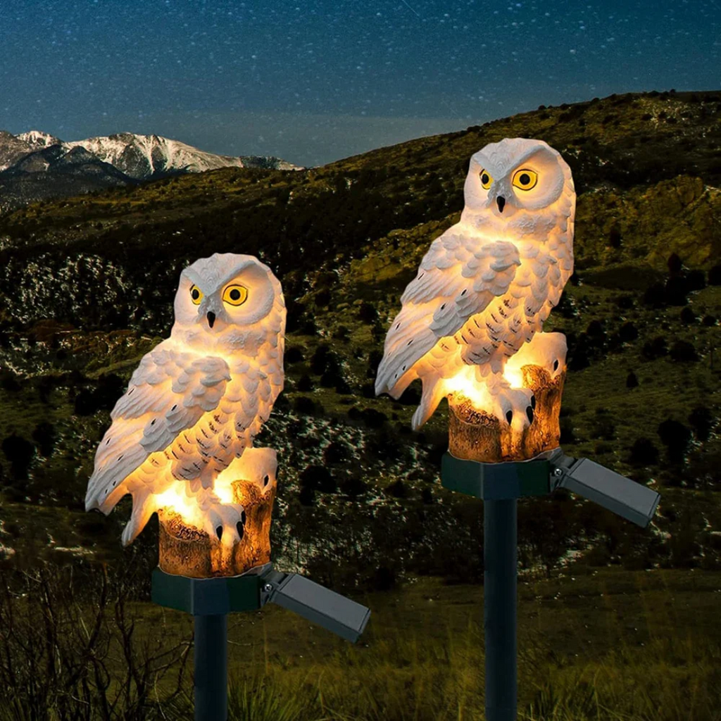 Lumière solaire de chemin de jardin hibou