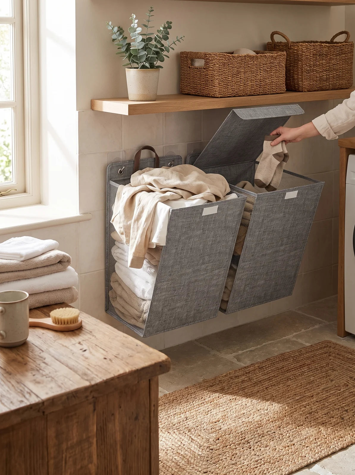 Wallora Adhesive Laundry Basket - iwt2_image