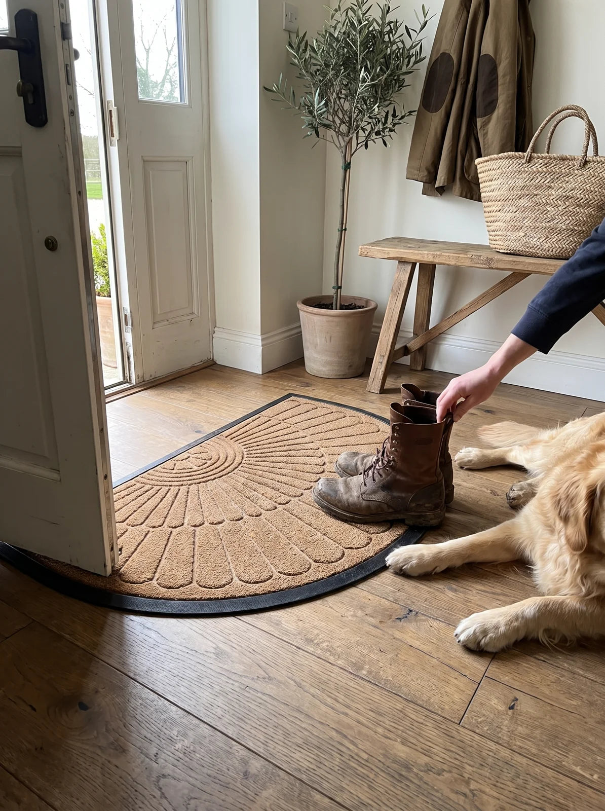 Semi Circular Non-Slip Door Mat - iwt3_image