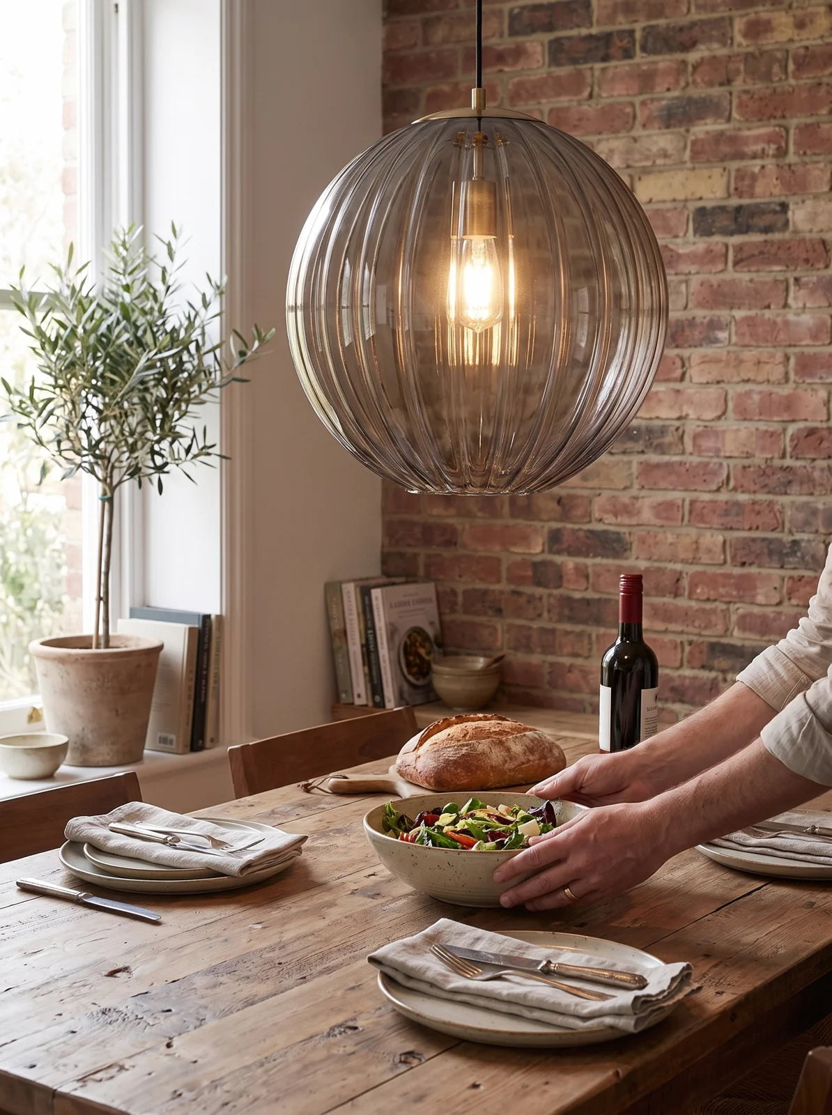 Modern Glass Ball Pendant Light - iwt2_image