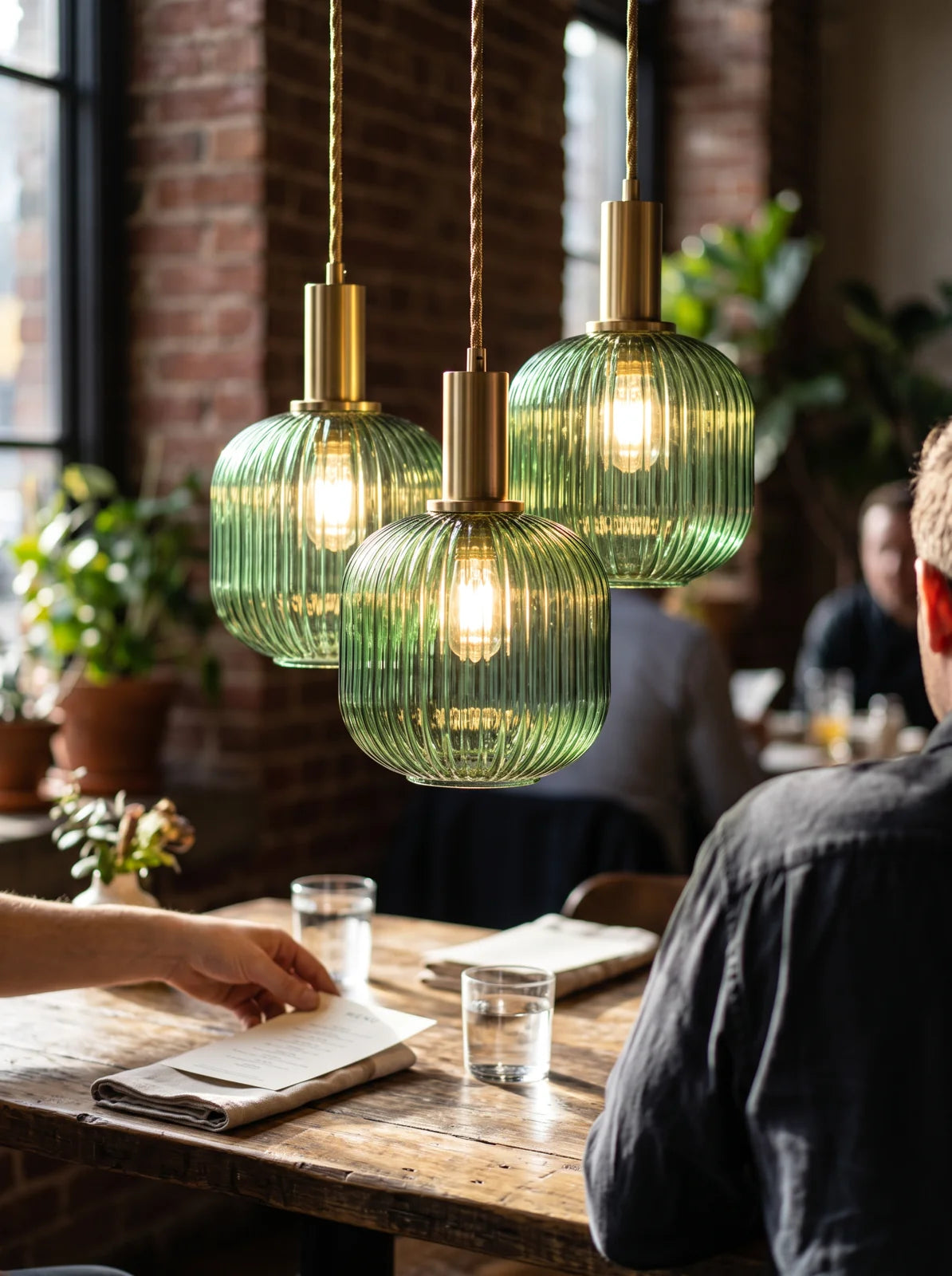 Striped Glass Pendant Light - iwt1_image