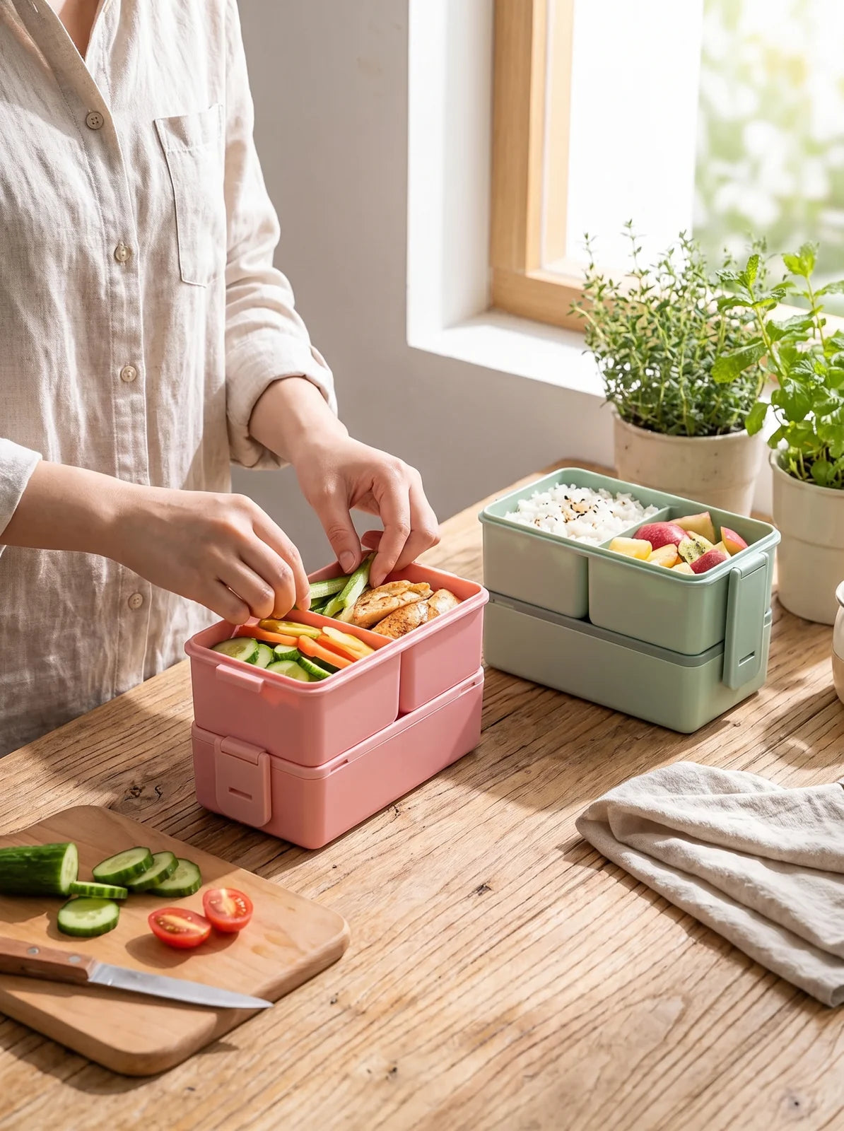 1400ml Double Layer Bento Box - iwt1_image