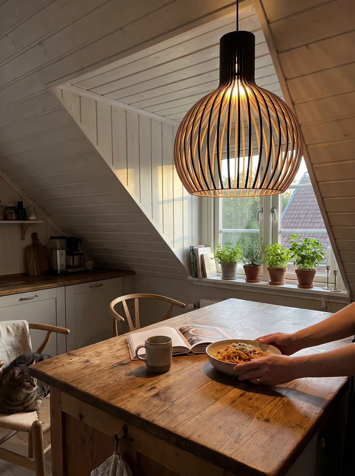Handcrafted Wooden Pendant Light - iwt3_image