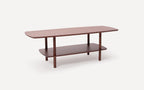 Serif Coffee Table, walnut finish, angled view