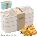 Boîte à lunch EcoStack à 3 niveaux en paille de blé