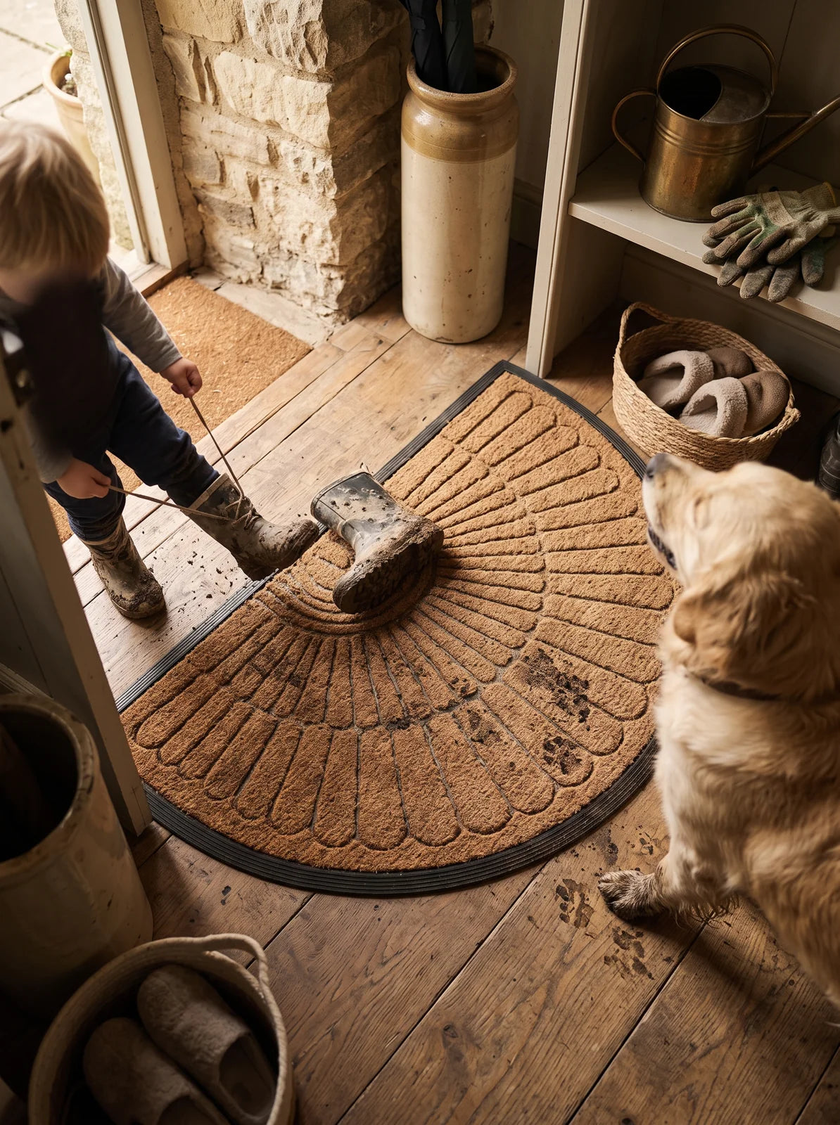 Semi Circular Non-Slip Door Mat - iwt1_image