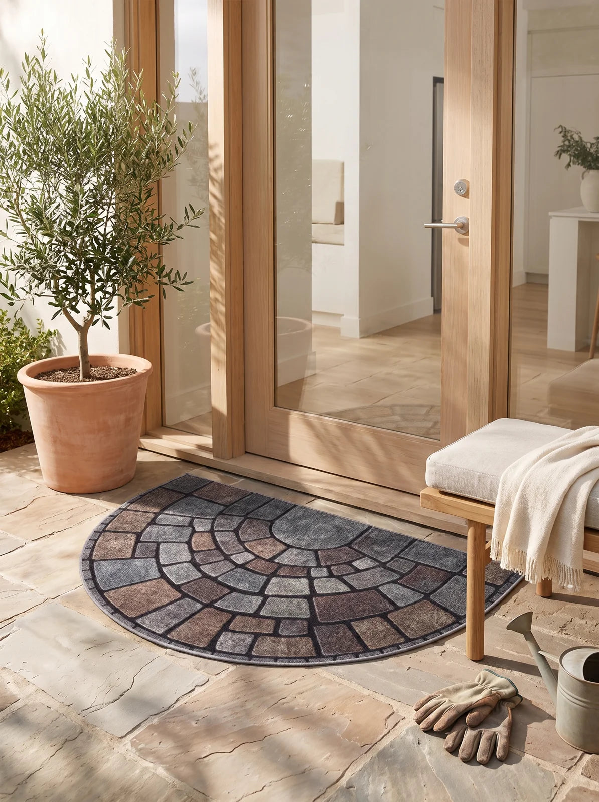 Half-Circle Mosaic Door Mat - iwt3_image