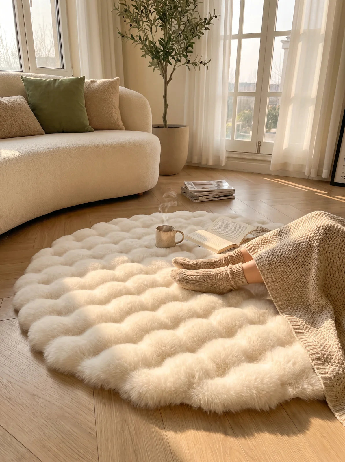 Cloud Comfort Round Bubble Rug - iwt2_image