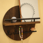 Porte-clés mural rond en bois