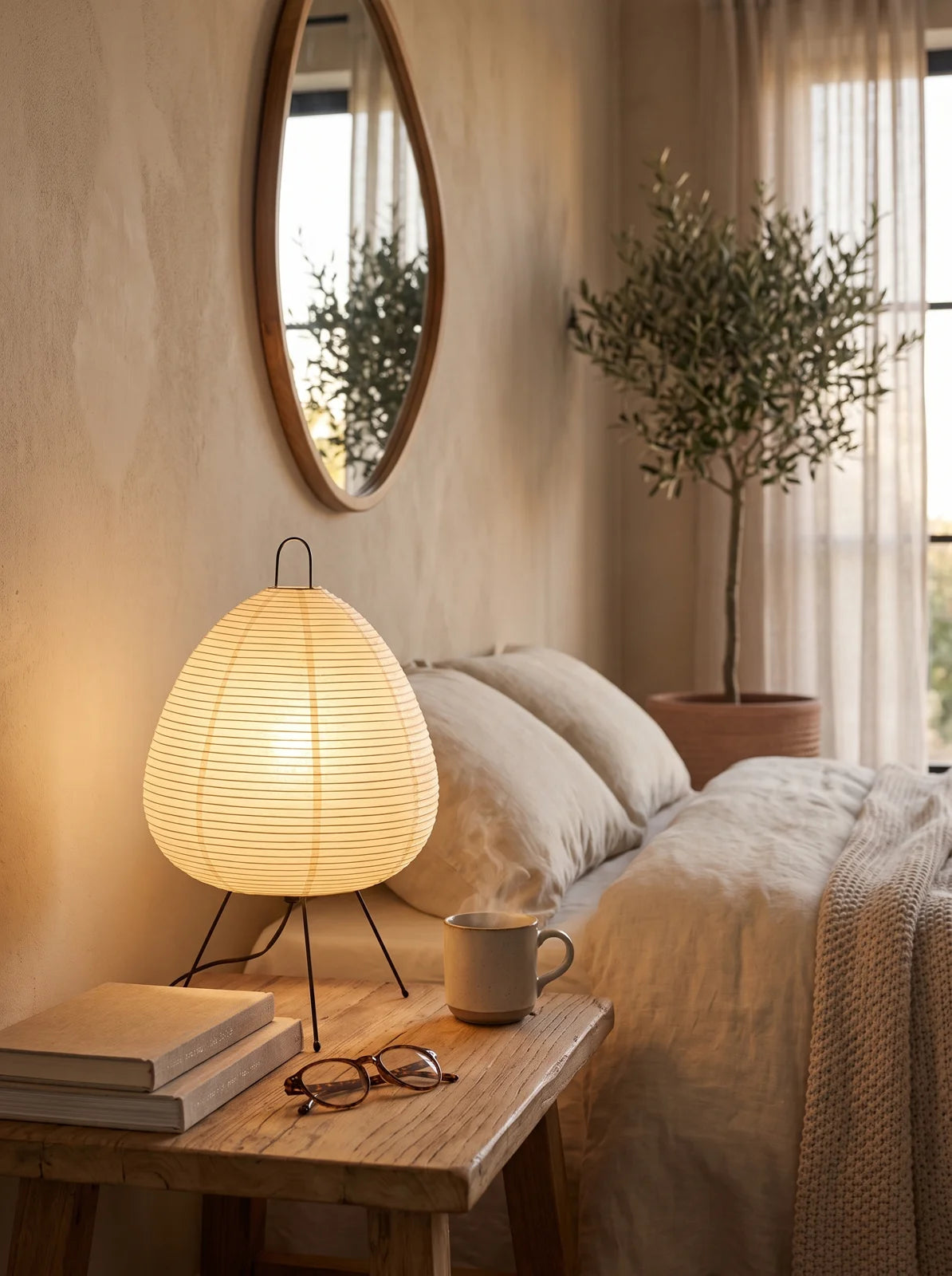 Japanese Rice Paper Table Lamp - iwt3_image