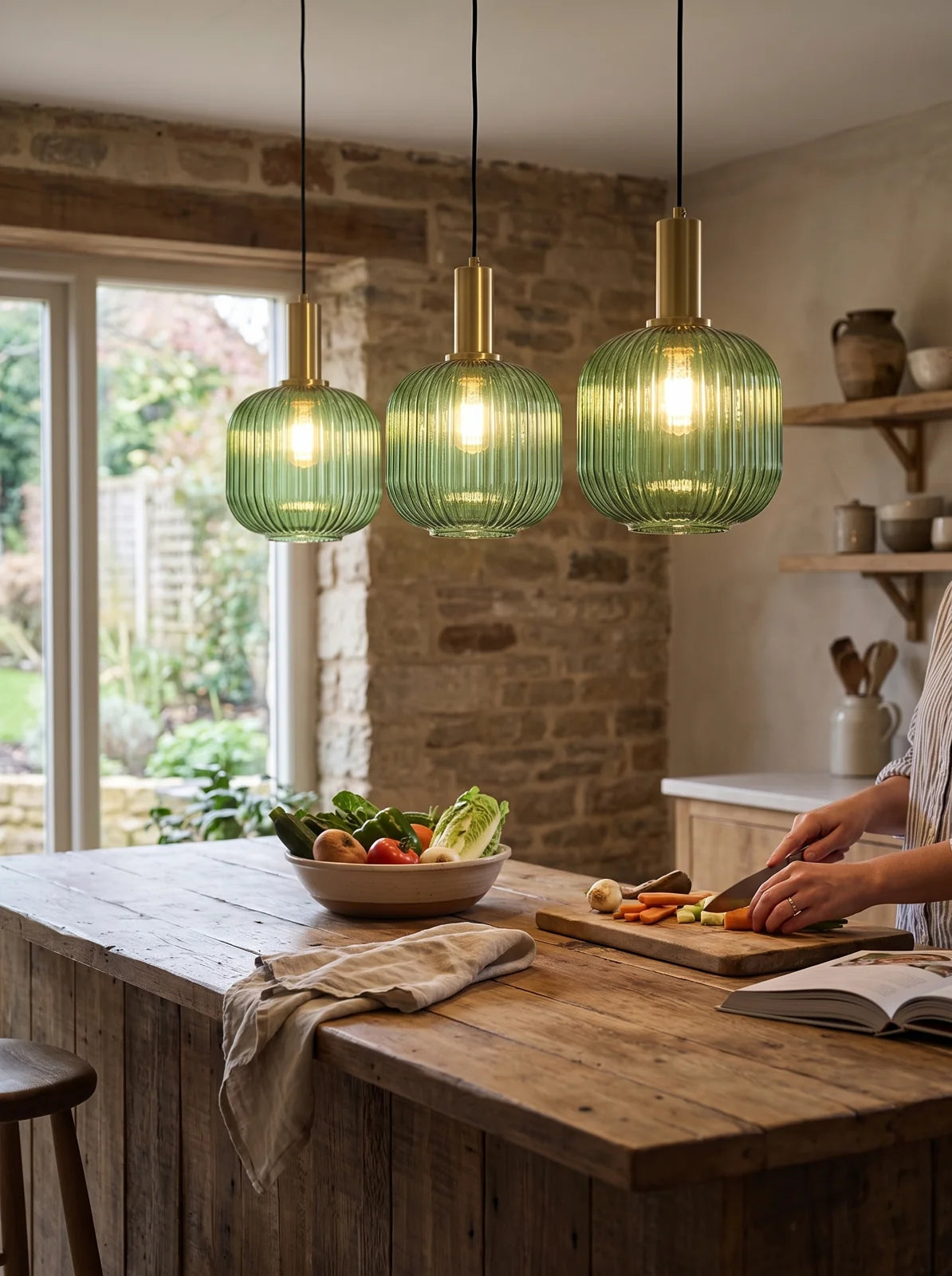 Striped Glass Pendant Light - iwt2_image