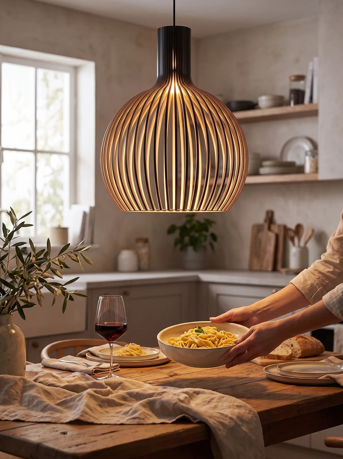 Handcrafted Wooden Pendant Light - iwt2_image