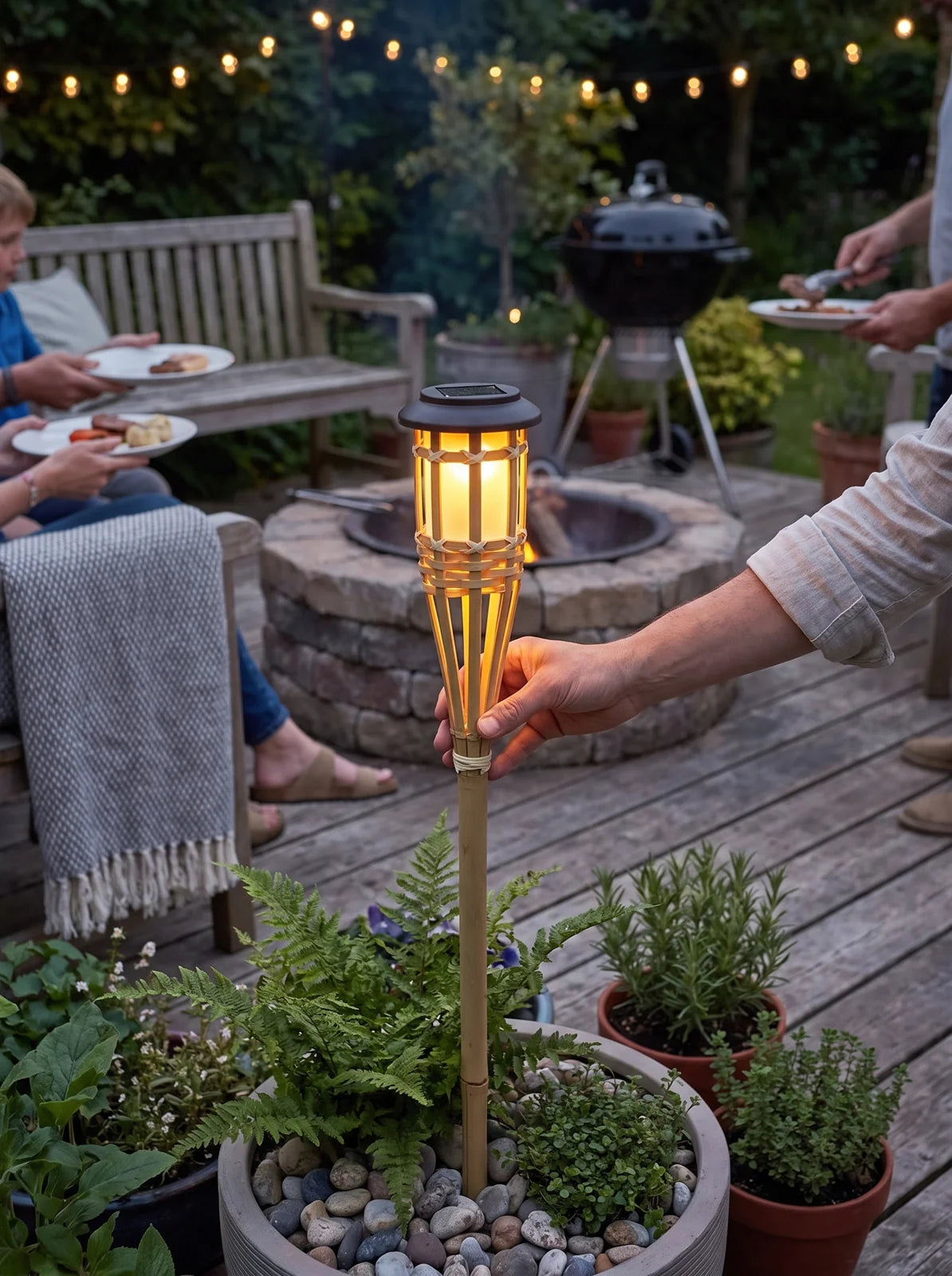 Solar Bamboo Flame Lights 2-Pack - iwt1_image