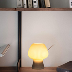 Lampe de chevet vintage en verre nervuré