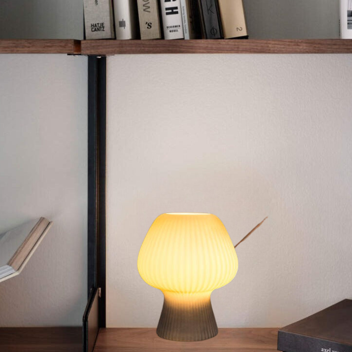 Lampe de chevet vintage en verre nervuré