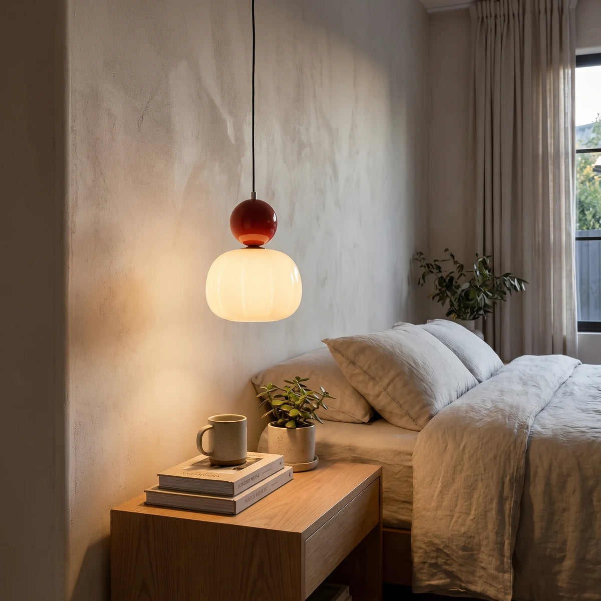 Nordic Pumpkin Pendant Light - Beige (webp)