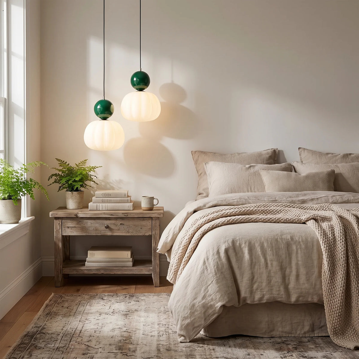 Nordic Pumpkin Pendant Light - Green (webp)