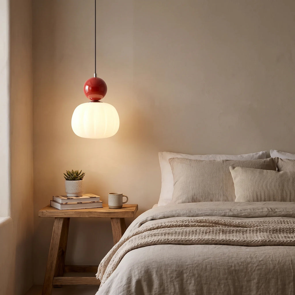 Nordic Pumpkin Pendant Light - Red (webp)