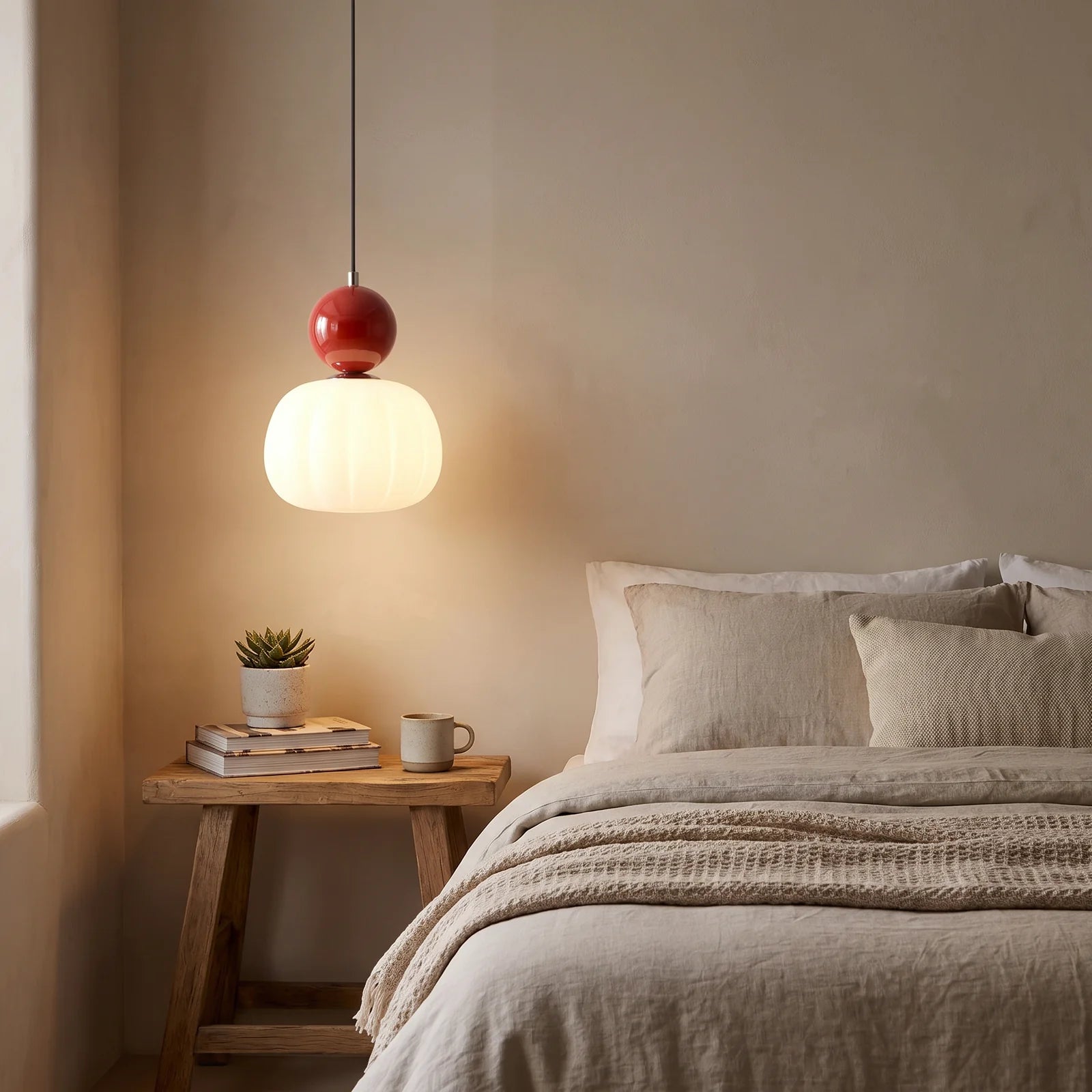 Nordic Pumpkin Pendant Light - Red (webp)