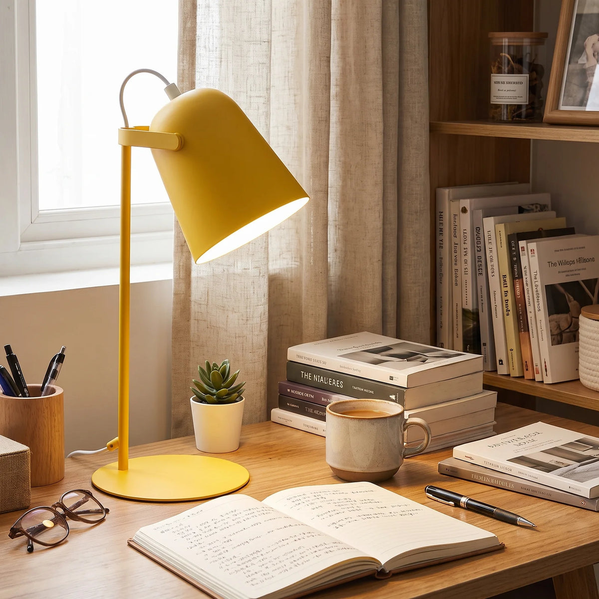 Nordic Metal LED Desk Lamp - Yellow (webp)