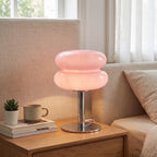 Italian Designer Glass Table Lamp | Modern Retro Accent Light - Pink (webp)