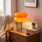 Italian Designer Glass Table Lamp | Modern Retro Accent Light - Orange (webp)
