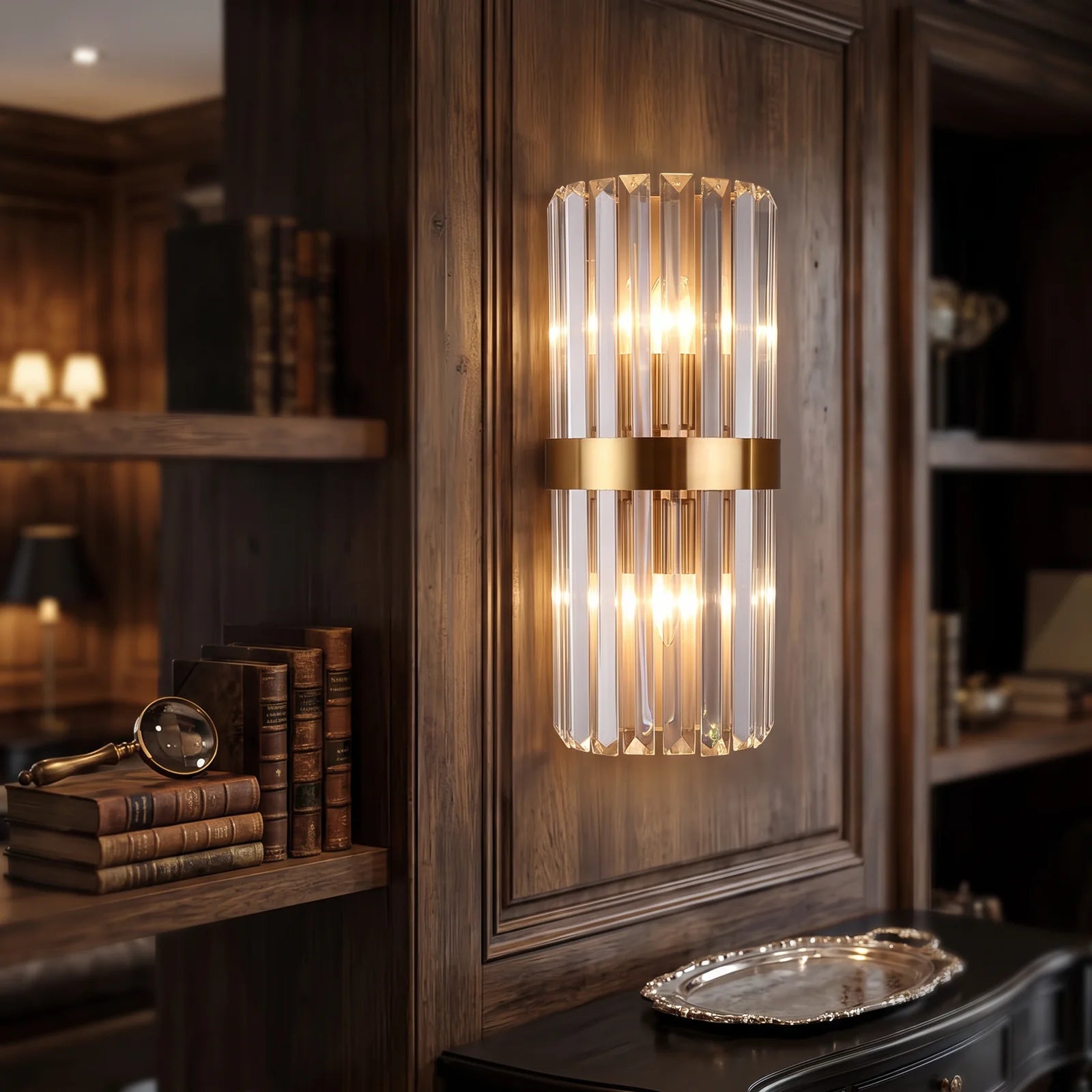 Crystal Wall Light | Modern Luxury Stainless Steel Sconce - Gold (webp)