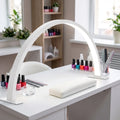 Crescent Moon LED Desk Lamp | Adjustable USB Metal Light - White (webp)