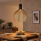Handcrafted Wooden Pendant Light | Natural Scandinavian Design - A (webp)