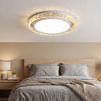 Crystal Halo LED Ceiling Light | Remote Dimmable Flush Mount - White (webp)