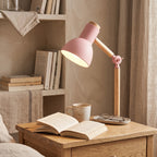 Nordic Wooden Desk Lamp | Adjustable Modern Table Light - Pink (webp)