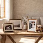 Brooks Tabletop Photo Frame | Vintage Wood & Brass Design - Black Walnut