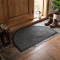 Door Mat Non Slip Rubber Semi Circular Entryway Mat - Dark Grey