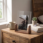 U-Shaped Acrylic & Wood Photo Frame | Modern Minimalist Display - Vertical