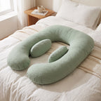 Adjustable Pregnancy Pillow | Ergonomic Maternity Support for Side & Stomach Sleepers - Green
