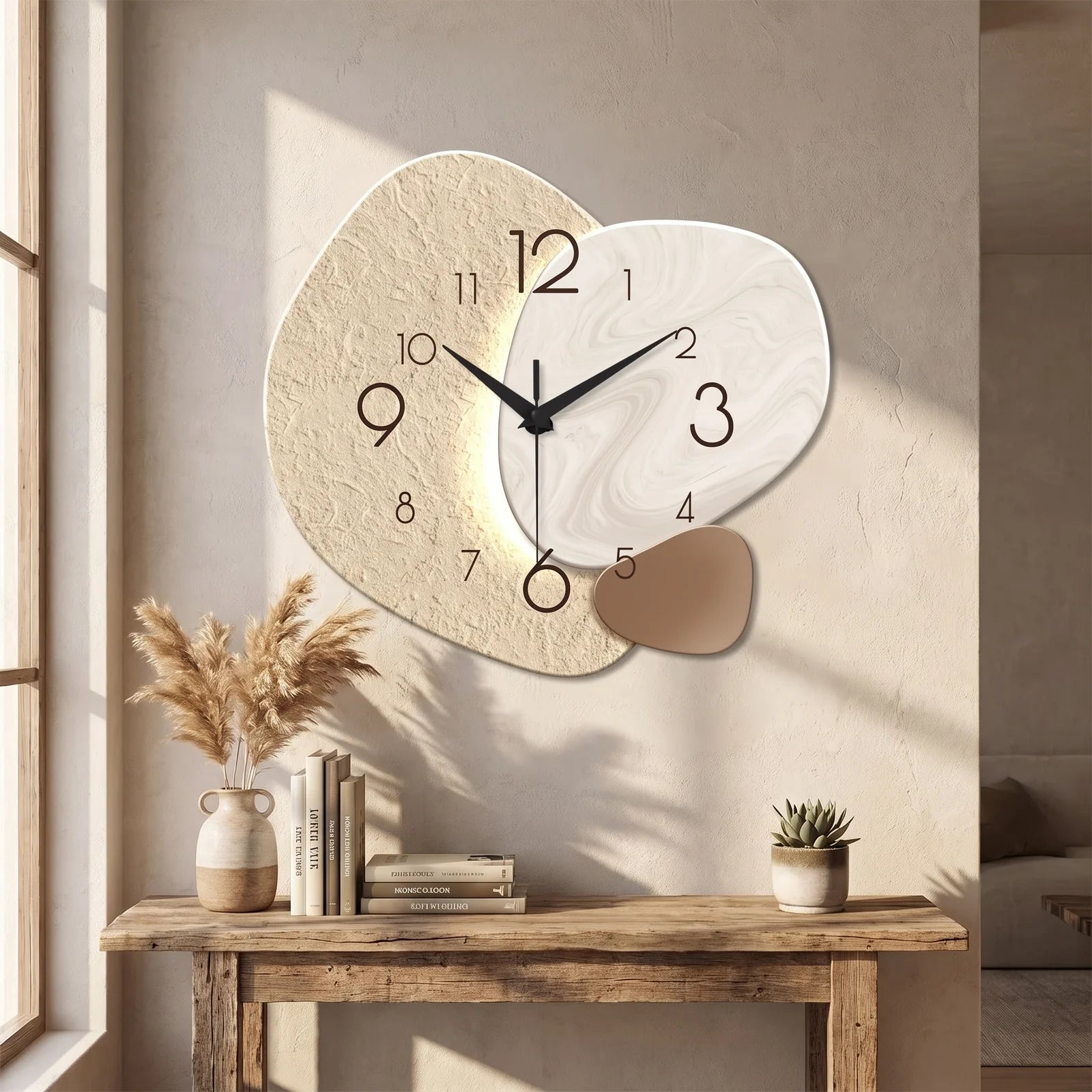 TempoStone | Modern Simple Wall Clock | Silent Quartz Design