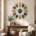 Colourful Metal Wall Clock | Retro Iron Design