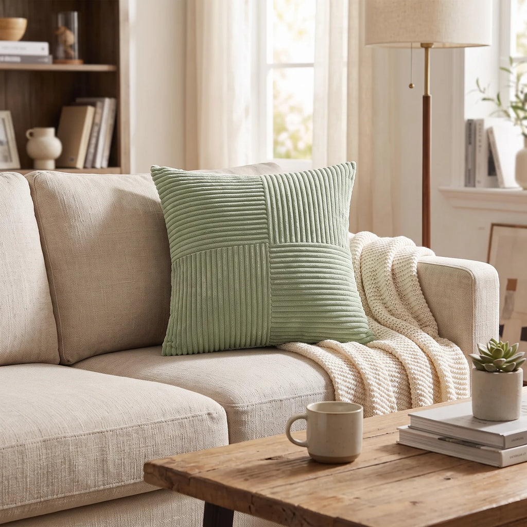 Corduroy Cushion Covers | Luxury Striped Throw Pillow Covers