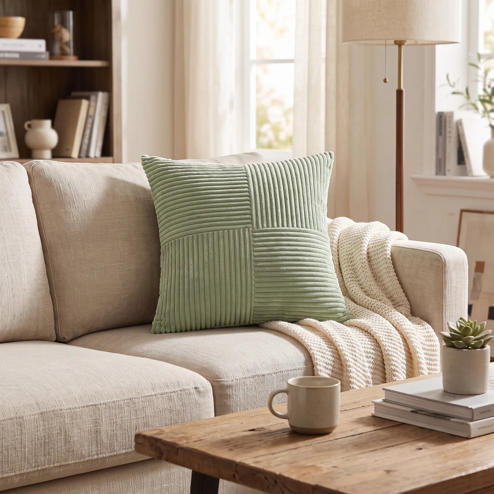 Corduroy Cushion Covers | Luxury Striped Throw Pillow Covers